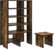 vidaXL Dulap pentru pantofi cu raft 2 pcs Stejar fumuriu Lemn compozit