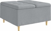 vidaXL Ottomană de depozitare Gri deschis 80 x 80 x 45 cm țesătură