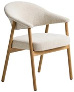 Set de scaune de sufragerie crem cu cotiere 2 buc. din lemn de stejar Elk – Unique Furniture