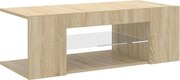 vidaXL Comodă TV cu lumini LED, stejar Sonoma, 90x39x30 cm