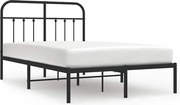 vidaXL Cadru de pat metalic cu tăblie, negru, 120x190 cm