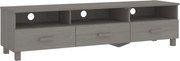 vidaXL Dulap TV „HAMAR”, gri deschis, 158x40x40 cm, lemn masiv de pin