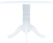 vidaXL Masă de bucătărie, alb, 106 cm, lemn masiv de hevea