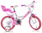 BICICLETA ROZ CU INIMIOARE 16" - DINO BIKES (164RN)