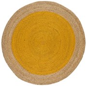 Covor galben muștar-natural rotund ø 120 cm Mahon – Universal