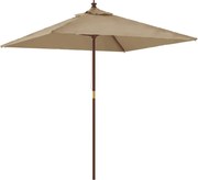vidaXL Umbrelă soare de grădină stâlp din lemn taupe 198x198x231 cm