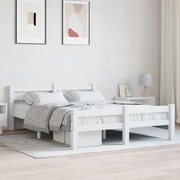 vidaXL Cadru de pat, alb, 120x200 cm, lemn masiv de pin