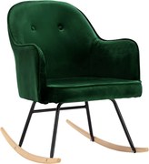 vidaXL Scaun balansoar, verde închis, catifea
