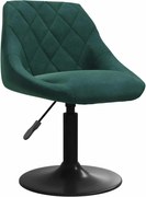 vidaXL Scaun de bucătărie, verde închis, catifea