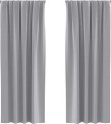 vidaXL Perdele Opaque cu Inel 2 pcs Gri deschis 245 x 140 cm Poliester