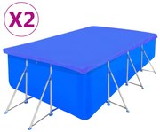vidaXL Prelate piscină 2 buc, PE dreptunghiular 394x207 cm, 90 g/m²