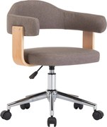 vidaXL Scaun de masă pivotant gri taupe lemn curbat/material textil