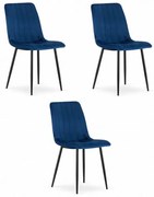 Scaun Bucatarie Si Dining LAVA Catifea Bleumarin x3Buc