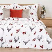 Lenjerie de pat din microflanel 4Home Stag & Bows, 140 x 220 cm, 70 x 90 cm