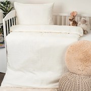 Lenjerie de pătuț din muselină pentru copii 4HomeCream, 100 x 135 cm, 40 x 60 cm