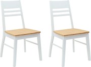vidaXL Scaune de dining 2 pcs Alb 43 x 54 x 89 cm