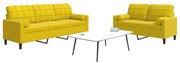 vidaXL Set de canapele cu perne/rulouri, 2 piese, galben, catifea