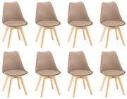 Silla scaun de luat masa 8 bucăți în bej