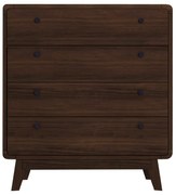 Comodă maro închis înaltă cu aspect de lemn de nuc 80x88 cm Caitlin – Støraa