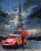 Pictura pe numere cu un cadru "Parisul în ploaie" 50x40 cm
