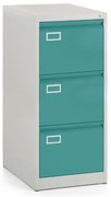Dosar metalic A4 - 3 sertare, 45,5 x 62 x 101,5 cm, încuietoare cu cilindru, verde - ral 6033