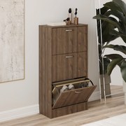 Pantofar Rin, 3 Usi, Stejar Bronz, 63 x 30 x 120 cm