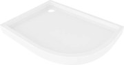 Mexen Flow+ cadă semicirculară asimetrică stânga 90 x 80 cm, luciu alb - 46Q108090LH