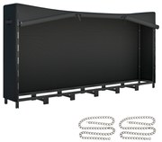 Outsunny Suport de Lemne pentru Exterior din Oțel, cu Acoperire Impermeabilă Oxford 600D, Structură Reglabilă și Lanțuri Metalice, Suport de Lemne Ridicat, 0.8m³, 235x31x116 cm, Negru | Aosom Romania