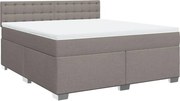 vidaXL Pat continental cu saltea, gri taupe, 180x200 cm, textil