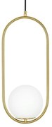 Lustra design miminalist, Metal auriu, Glob Sticla, AURELIA 50