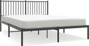 vidaXL Cadru de pat metalic cu tăblie, negru, 150x200 cm