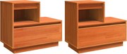 vidaXL Dulap de noapte cu sertar 2 pcs Maroniu cerat 60 x 34 x 51 cm