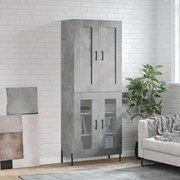 vidaXL Dulap înalt, gri beton, 69,5x34x180, lemn compozit