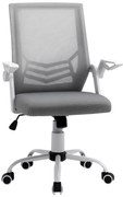 Vinsetto Scaun de Birou Ergonomic cu Suport Lombar din Țesătură, Gri | Aosom Romania