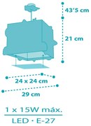 Lustră pentru copii ROCKET 1xE27/15W/230V Dalber 63352