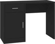 vidaXL Birou cu sertar și dulap, negru, 100x40x73 cm, lemn prelucrat