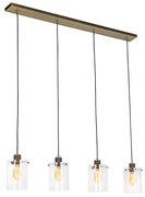 Lampă suspendată scandinavă bronz cu sticlă 4 lumini - Dome
