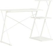 vidaXL Birou cu raft, alb, 116 x 50 x 93 cm
