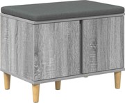 vidaXL Bancă pentru hol cu pernă cu ușă Sonoma gri 60 x 38 x 46 cm