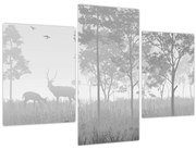 Tablou - Pajiște cu cerbi (90x60 cm)