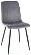 Scaun de bucaterie Elen Velvet, gri
