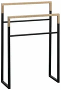 SAPHO Ska308 Ska suport pentru prosoape 55 x 80 x20 cm, negru mat/stejar