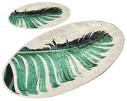 Covorașe de baie verzi-bej 2 buc. 60x100 cm Floret – Foutastic