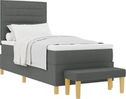 vidaXL Pat cu arcuri cu saltea Gri închis 80 x 200 cm țesătură