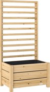 Outsunny Jardiniere înaltă cu spalier din lemn, ghiveci înălțat cu orificiu de scurgere și material nețesut 60 x 39 x 120 cm lemn natural | Aosom Romania