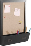 Memoboard Ablage negru 40/9,5/51,5 cm