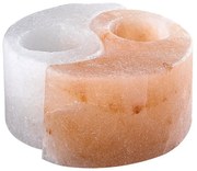 Suport de lumânare din sare Rabalux 76035 Soluna, portocaliu-alb