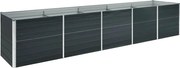 vidaXL Strat înălțat grădină, antracit, 400x80x77 cm, oțel galvanizat