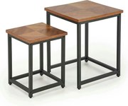 Set 2 masute cafea ELZA, nuc/negru
