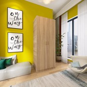 Dulap RUBIN cu bara Haine, 200x80x50cm, Culoare Sonom, Pal 18mm